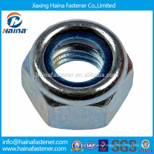 Zinc plated steel or stainless steel nylon lock nut